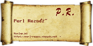Perl Rezső névjegykártya